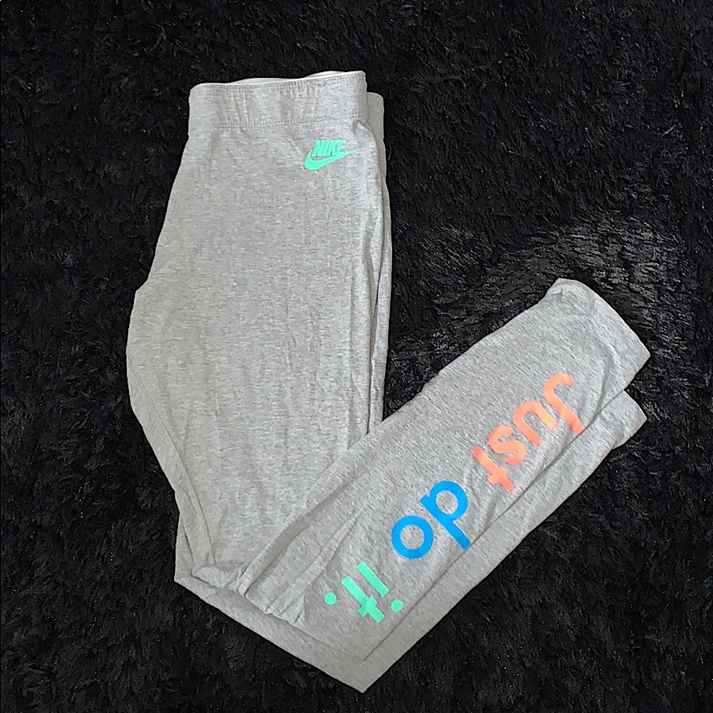 Gray NIKE leggings with Neon Print